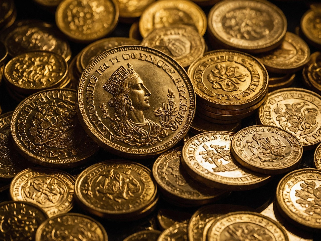 ai generated, gold, coins, money, currency, wealth, finance, business, cash, growth, investment, financial, success, profit